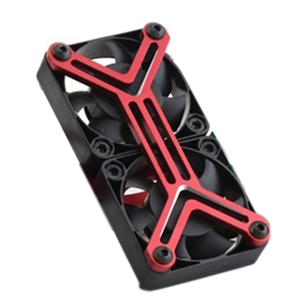 FFYY-2X 5687 56113 มอเตอร์ระบายความร้อนพัดลมระบายความร้อนแบบ Dual ฮีทซิงค์ 56-58 มม.สําหรับ 1/5 TRAXXAS XMAXX XRT Arrma Kraton อะไหล่อัพเกรด,สีแดง