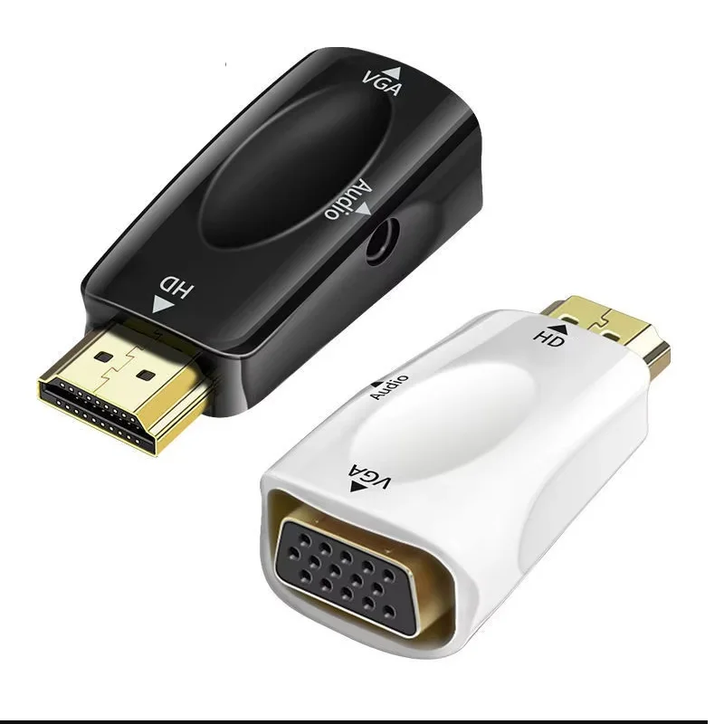 HDMI-compatible to VGA Cable Converter Male To Famale Converter Adapter with 3.5mm Jack Audio Cable 1080P For PC Laptop Tablet