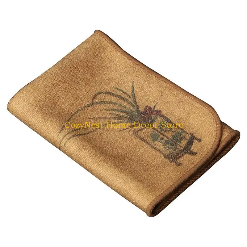 92MF Painted Tea Towel Absorbent Rag Thickened Table Cleaning Tea Cloth Household Kitchen Cleaning Cloth Dish Cleaning Towels