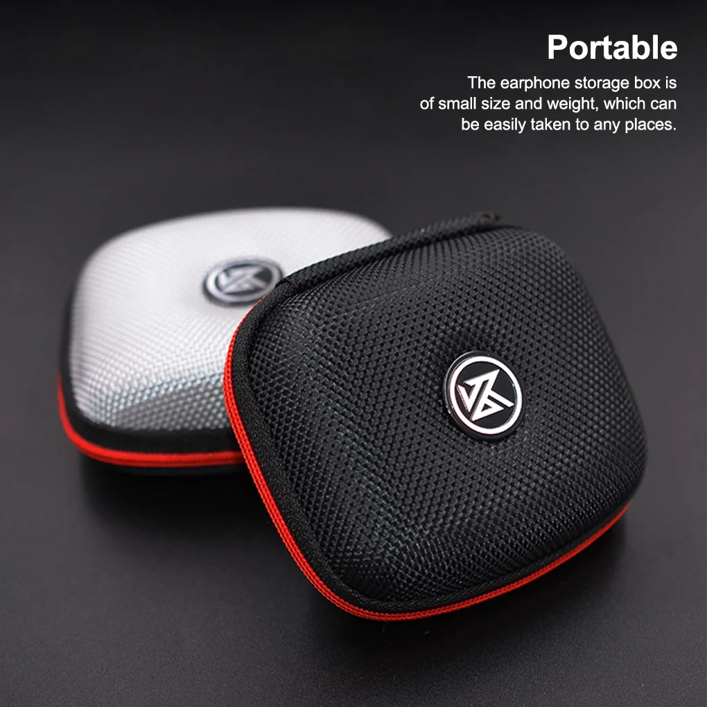 KZ Headphone Storage Box Bluetooth Headset Storage Bag Square Portable Anti-Pressure Wired Headphone Storage Bag Eva Zipper Bags