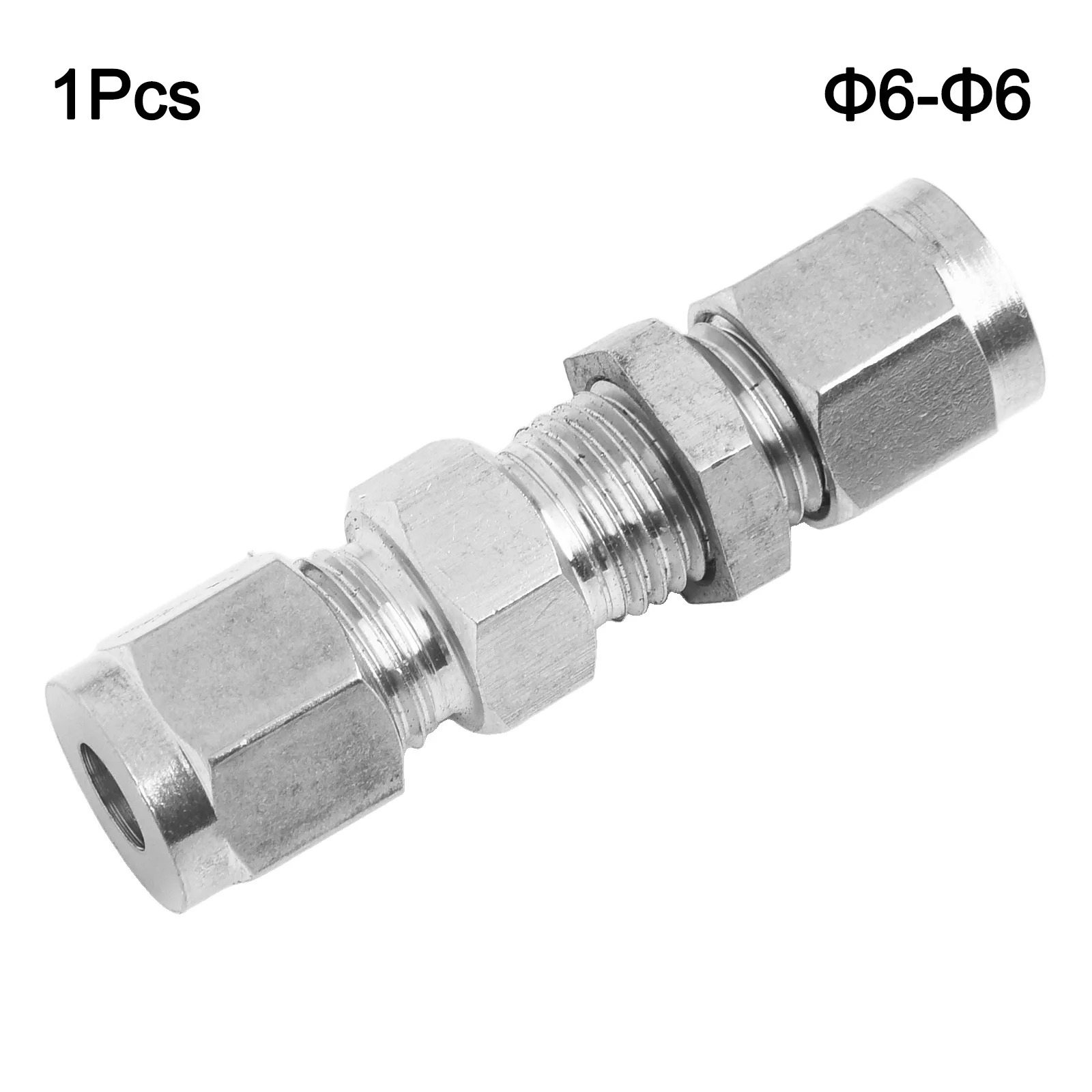 Stainless Steel 304 Bulkhead Connector Compression Fitting 6mm Resistant 1000 psi Pressure Stainless  Stainless