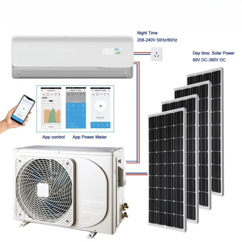 Solar air Conditioners 12000BTU 18000BTU 24000BTU Hybrid ACDC Easy Installation Split Hybrid Portable