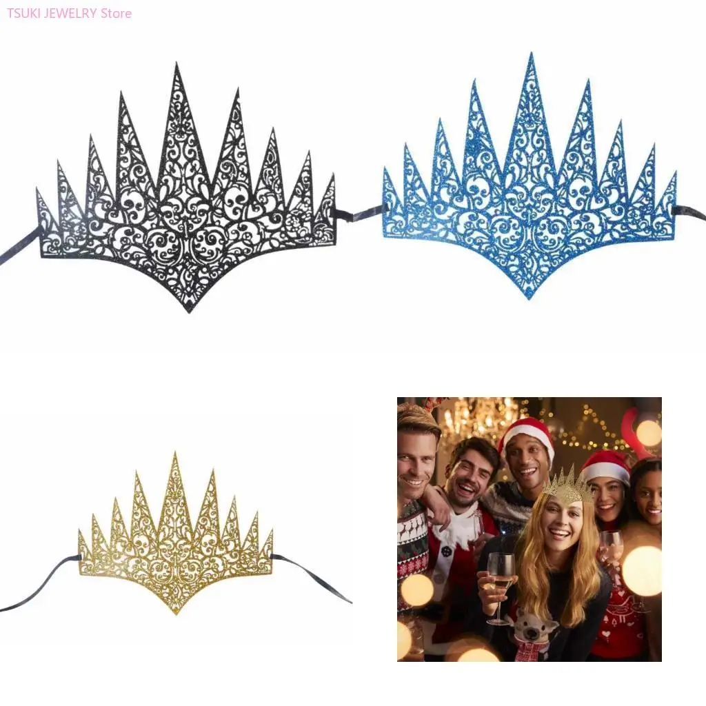 

62KE Delicate Scrollwork Bridal Mask Headpiece For Pageant Parties Luxurious Glitter