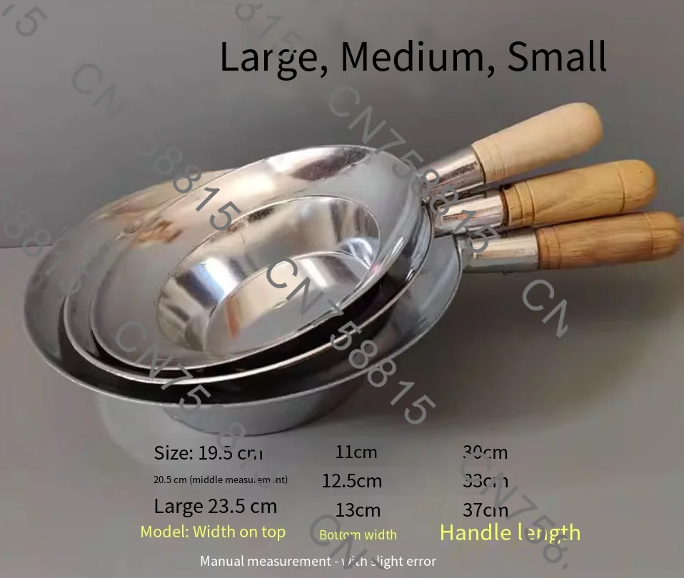 Household aluminum crab flour fine noodle pot, wooden handle fresh shrimp flour pot