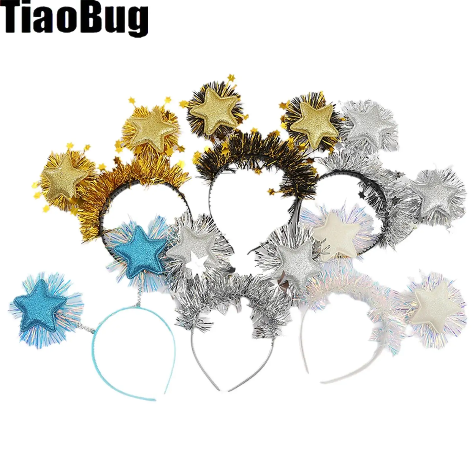 

Glitter Star Hair Bands Accessories for Women Girls New Year Eve Christmas Holiday Party Decoration Supplies