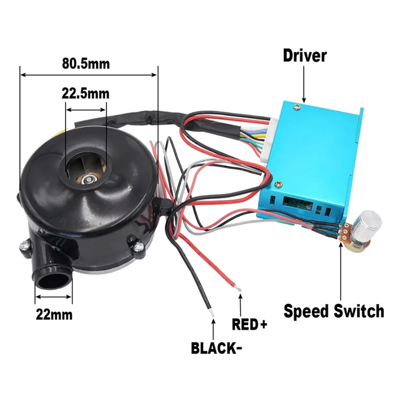 A74E-WM7652 DC 24V 遠心ファンブロワー、エアクッションマシン用最大 9.5Kpa の吸引付き送風機用