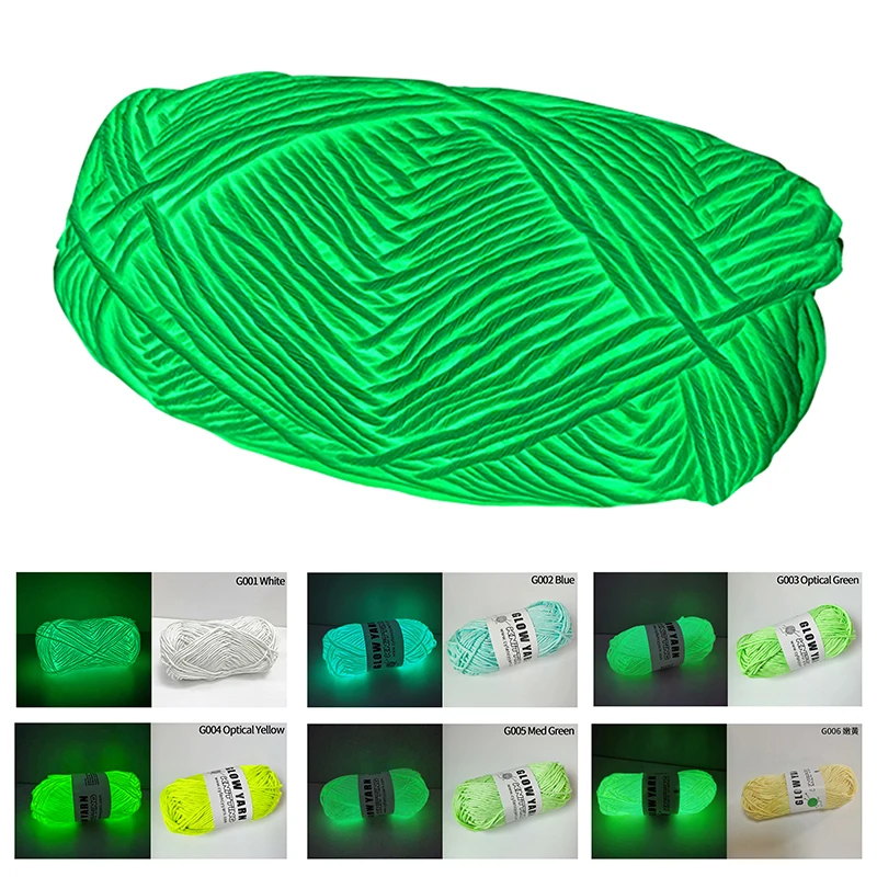 1pc 50g Functional Glow in the Dark Yarn Polyester Luminous Yarn Glowing 2mm for Hand Knitting Yarn Carpet