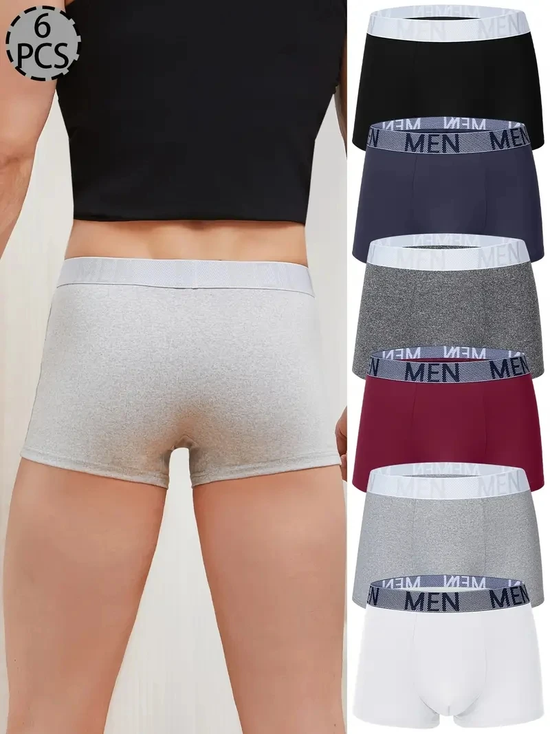 

6pcs Boxer Shorts Men's Ice Silk Underwear Cool Underpants Breathable Sexy Thin Panties U Convex Lingerie Wholesale Lots S-XXL