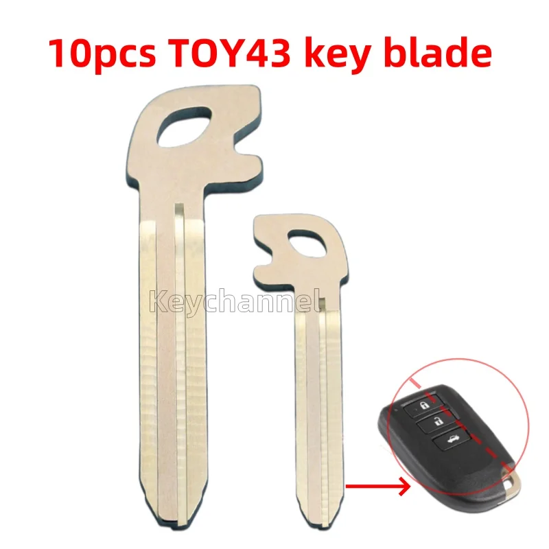 

10pcs Car Smart Key Blank Keyless Remote Emergency Blade TOY43 TOY43AT Proximity Key Blade for Toyota Vios HIACE YARIS AYGO