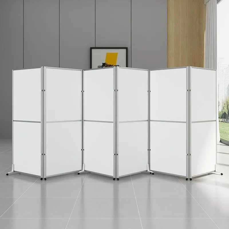 Office mobile screen foldable factory workshop movable partition wall push pull pulley baffle wall warehouse enclosure