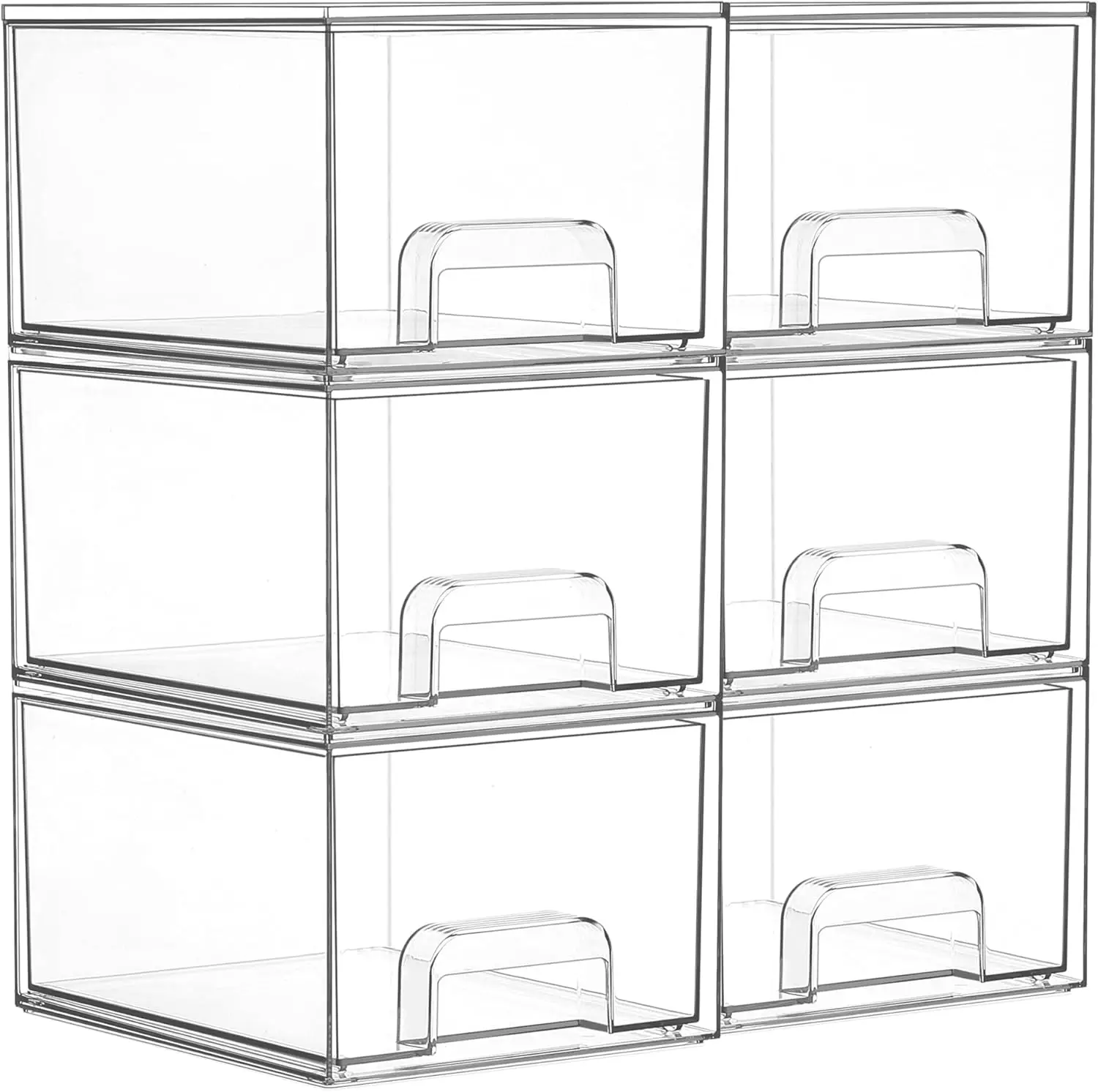 

Acrylic Bathroom Makeup Organizer,Plastic Storage Bins For Vanity, Undersink, Kitchen Cabinets, Pantry, Home Organization