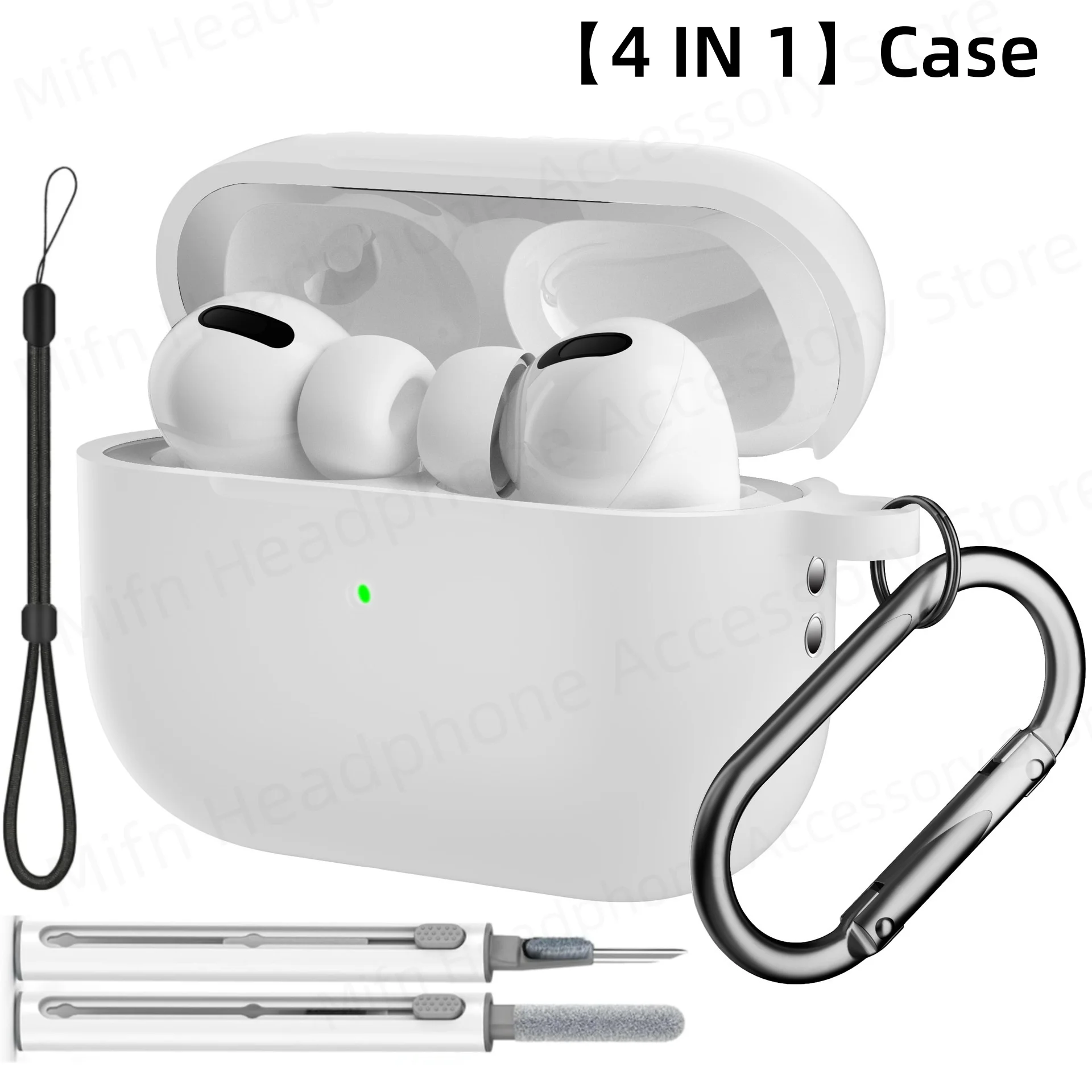 เคสสําหรับ Airpods Pro 2 3 เคสหูฟังป้องกัน Funda【4 IN 1】อุปกรณ์เสริมหูฟังสําหรับ Apple AirPods 4 3 Pro 2nd Funda กรณี