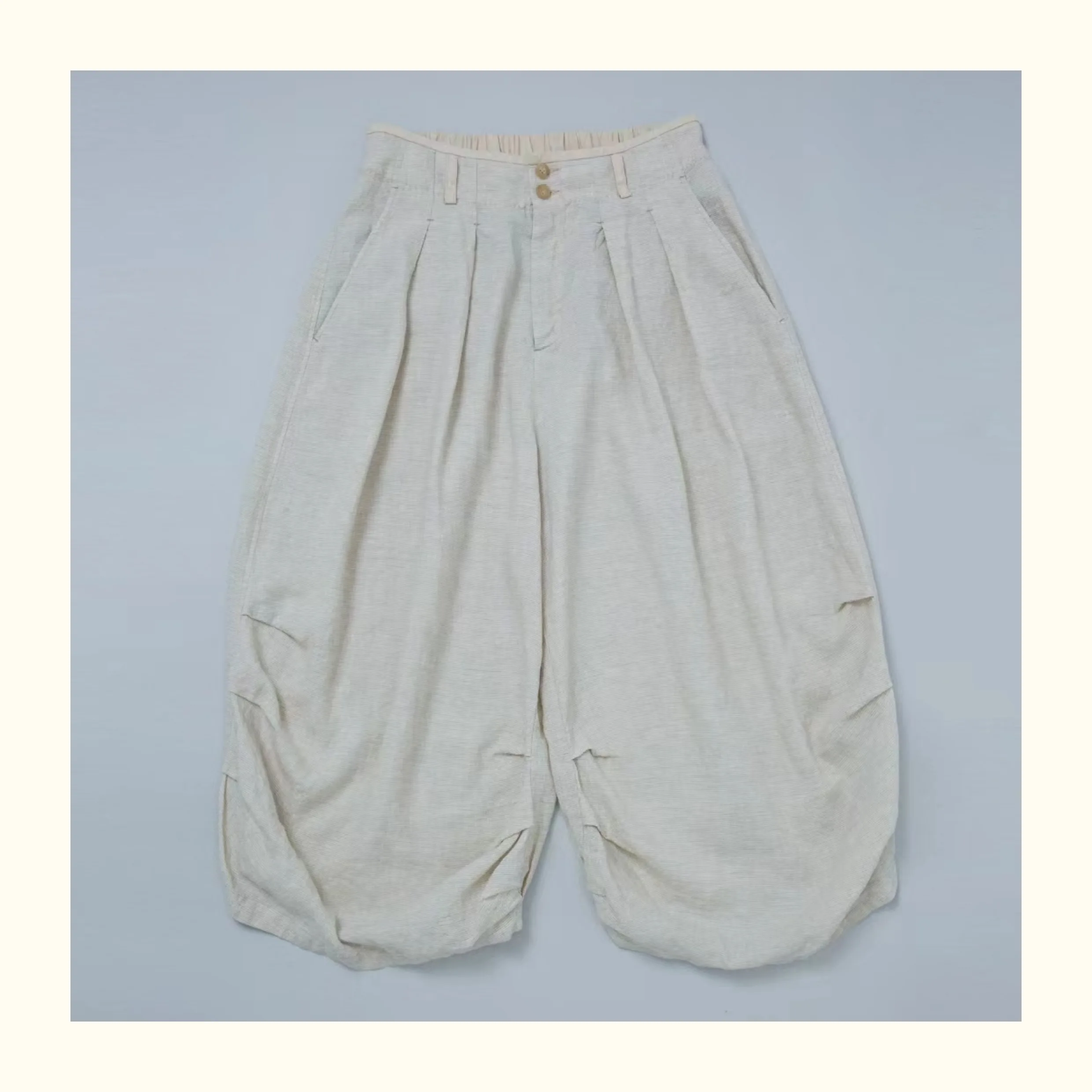 

New Arrival Early Autumn Casual Pants Mixed Wool Silk Leisure Trousers l Waist Straight Leg Ladies Pants Comfortable Fit