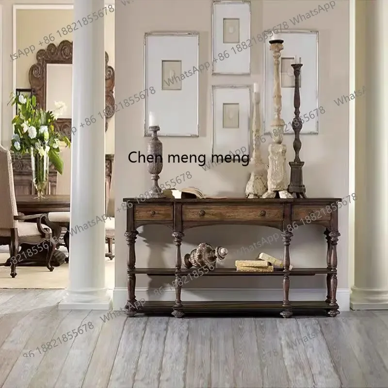 

Лидер продаж, американский сельский шкаф для крыльца из цельного дерева, фойе, стол для крыльца, ретро, старый шкаф для хранения в гостиной, настенный шкаф для хранения