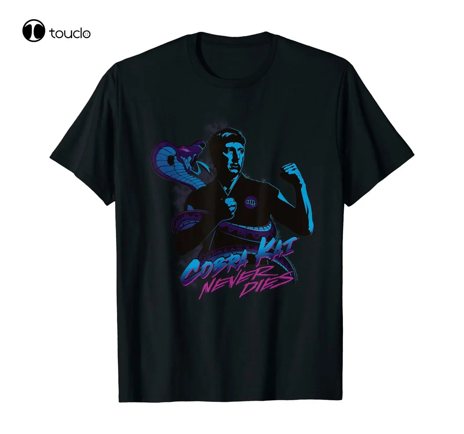 Johnny Lawrence Snake Cobra Kai Never Dies T-Shirt Black S-3Xl
