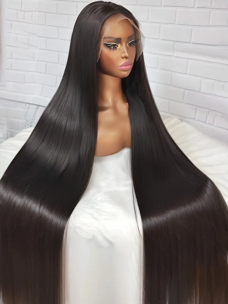 250 Density 30 40 Inch Bone Straight 13x6 HD Lace Frontal Wig 100% Human Hair 13x4 Lace Frontal Wig 5x5 Glueless Closure Wear Go