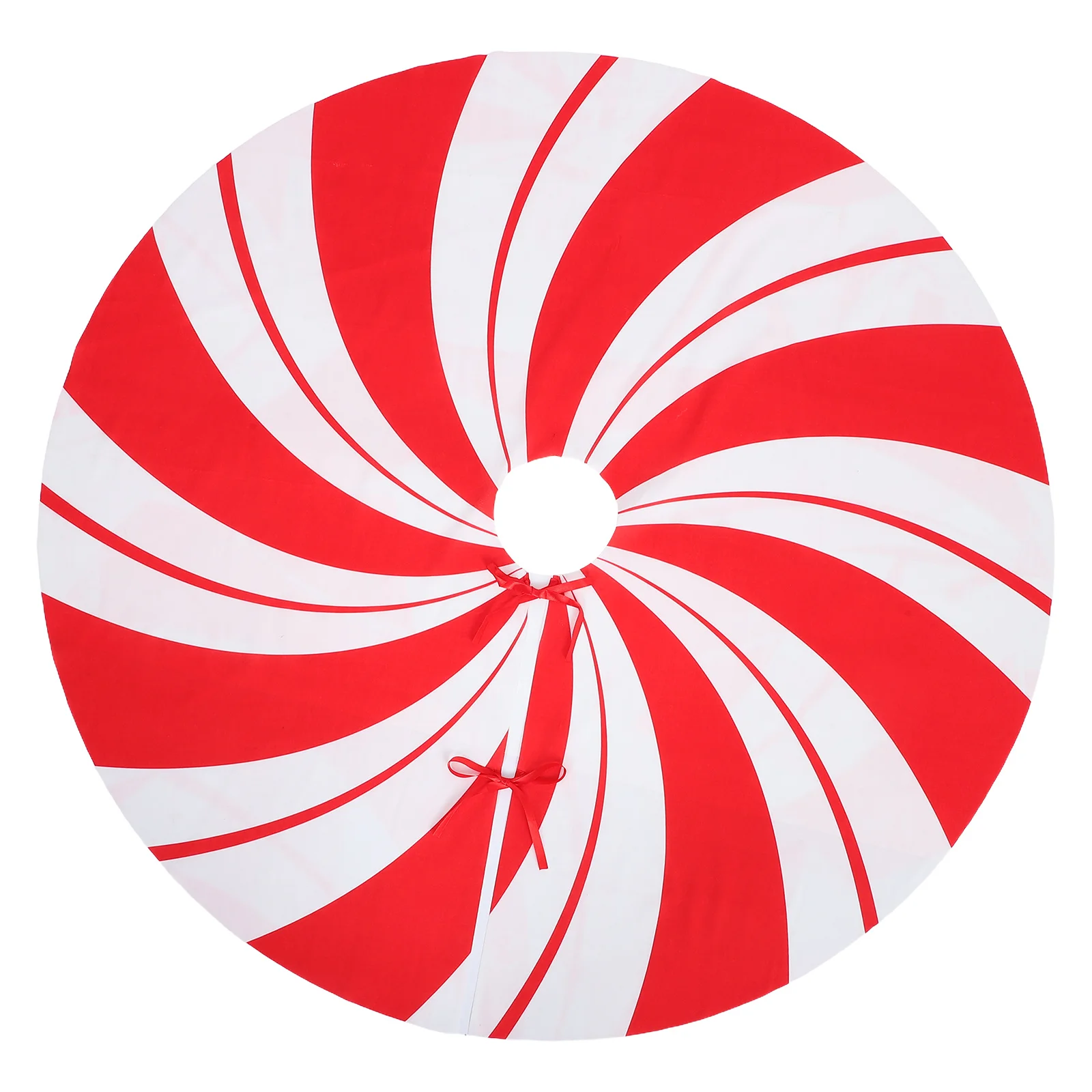 

45 Inch Red White Stripe Christmas Tree Skirt Large Soft Cloth Farmhouse Holiday Decor Reusable Winter Decoration for Home