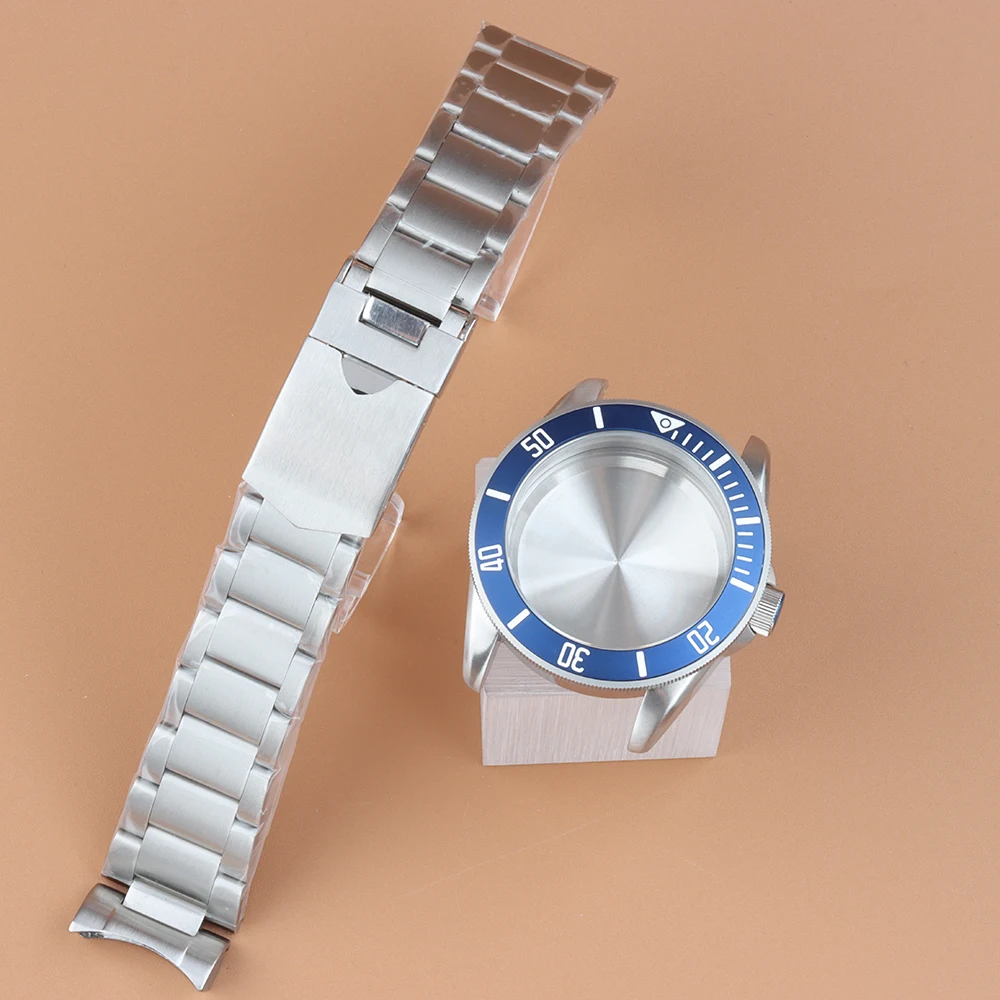 

42.5mm Blue Bezel Case Miyota 8215 Diving Watch Case Bracelet For Pelagos Miyota 8215 Movement 31.8mm Dial Sapphire glass Case