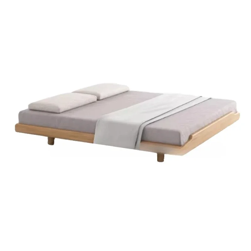 black walnut all solid wood minimalist oak no bedside bed suspended b ed and breakfast tatami double short bed
