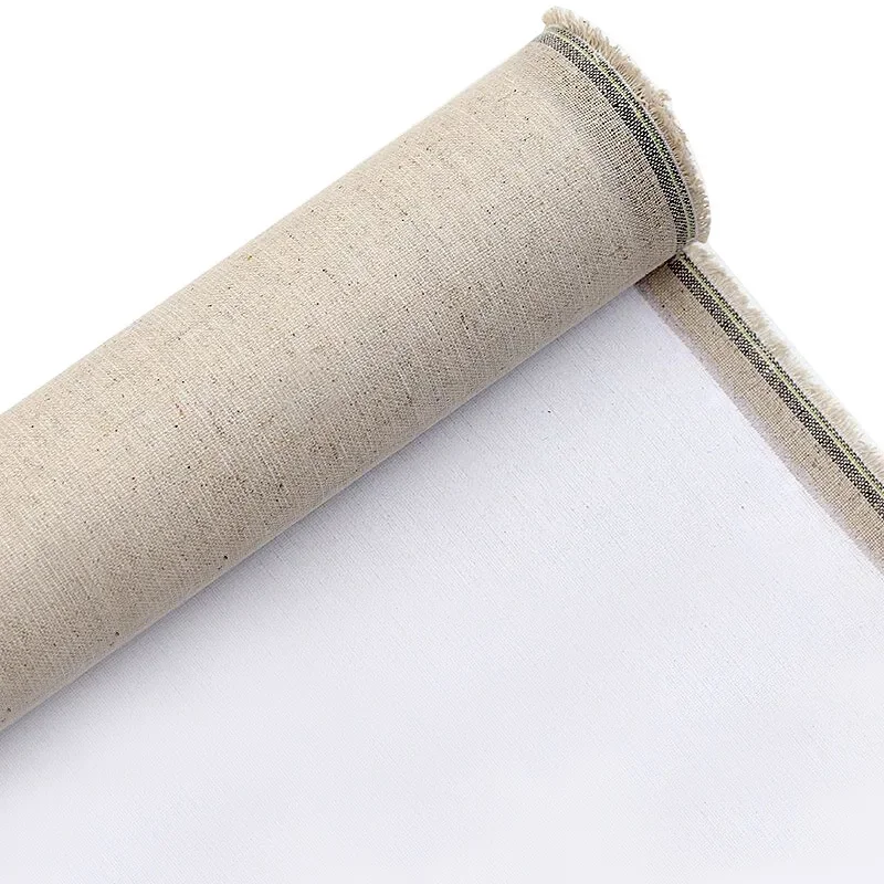 Ginflash 1m Linen Blend Primed Blank Canvas Layer Oil Painting Canvas acrylic painting  One Roll ,28/48cm Width