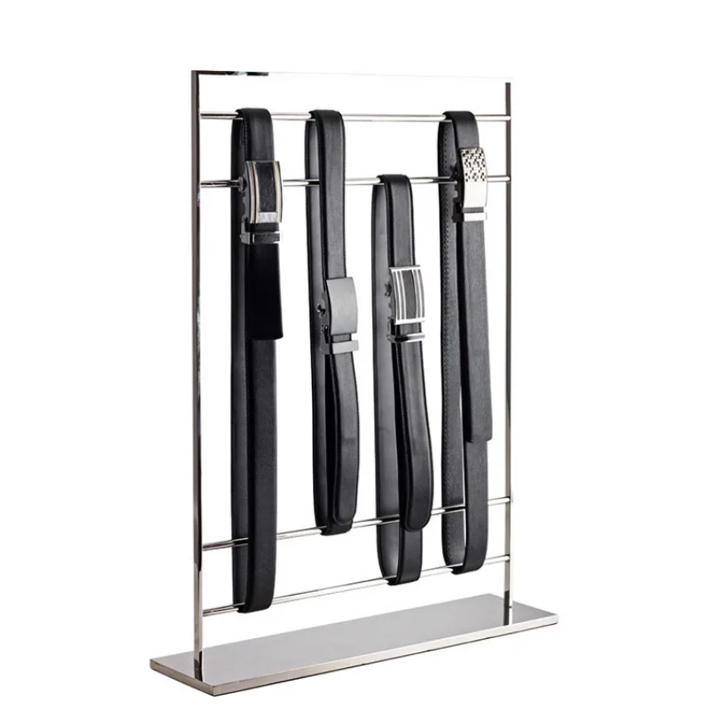 custom.Top Quality Stainless Steel Silver Retail Store Shop Belt Display Stand Props Rack