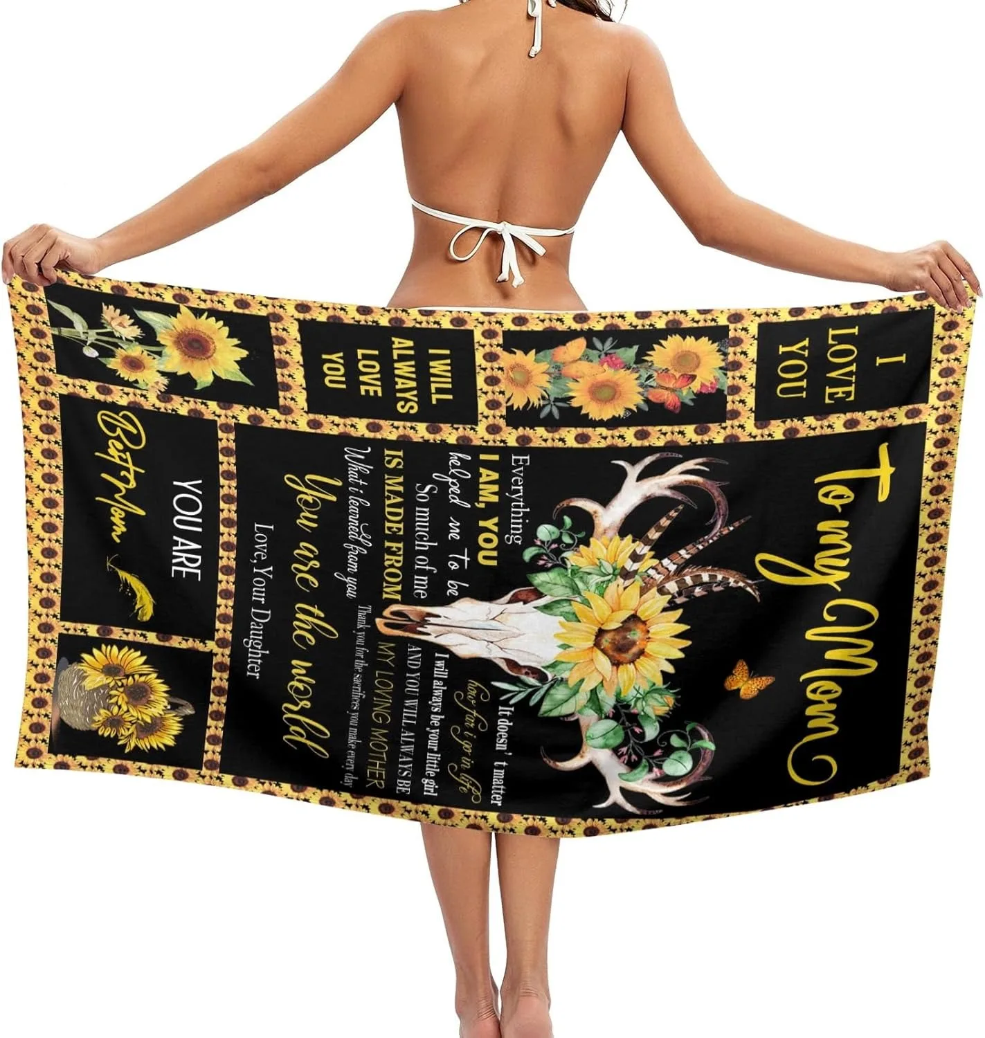 1PC Gifts To my Mom Bath Towels Mother's Day Towel Microfiber Quick-Dry Beach Towel For Yoga Tourism Beach GYM Camping Swimming