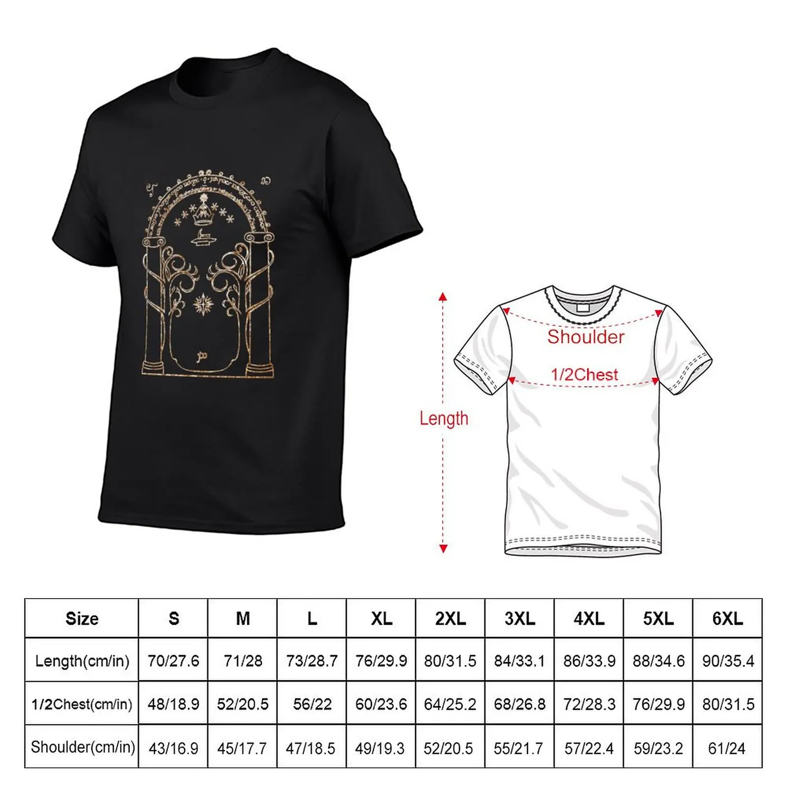 Gates of Moria T-Shirt vintage graphic tee kawaii clothes blacks tee shirts for men