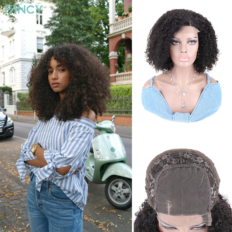 

Fancy Afro Kinky Curly Human Hair Wigs 150% Density Kinky Curly Wigs 4x4 Lace Closure Human Hair Wigs Afro Kinky Curly Wig Women