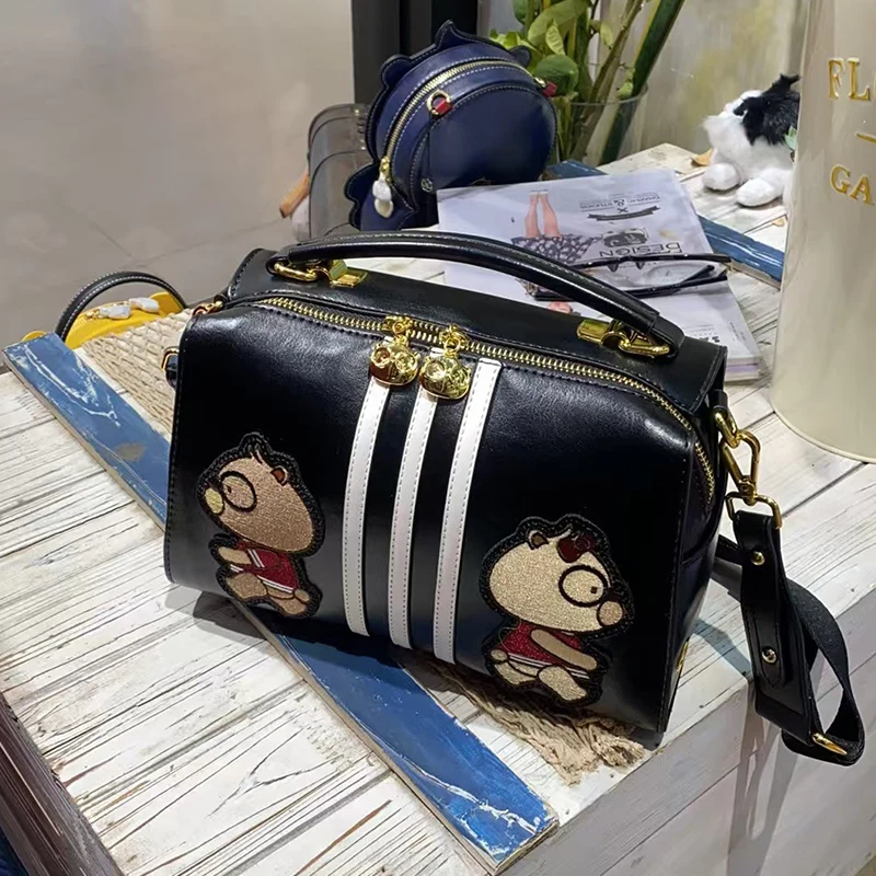 Cream Bear Oficjalna oryginalna nowa torba Boston Pillow Bag o dużej pojemności Casual Fashion Wszechstronna damska torba w stylu College