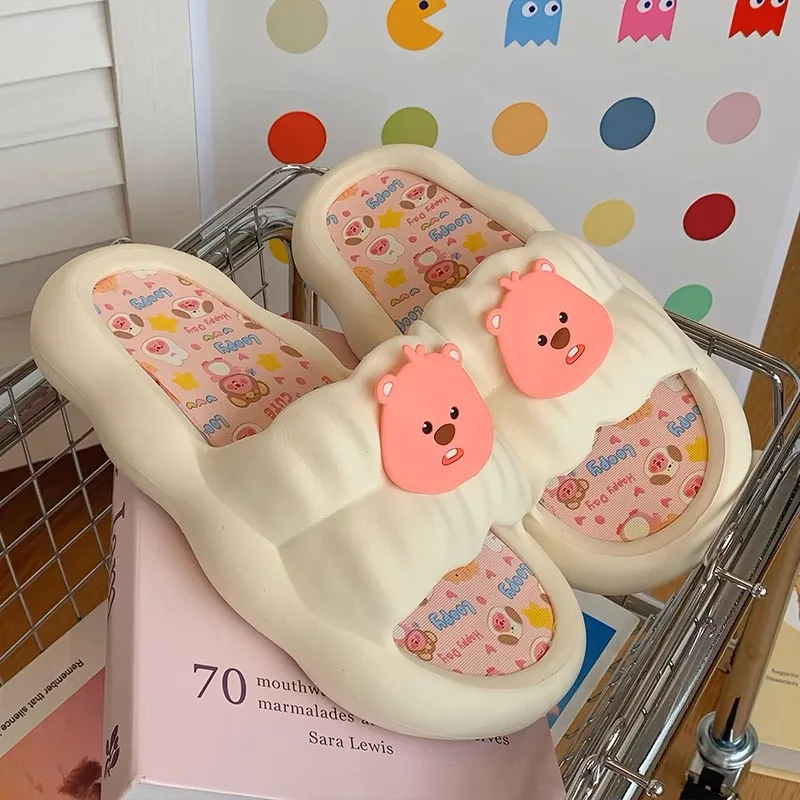 Cute beaver slippers female summer wear Internet celebrity soft bottom home non-slip deodorant indoor word cool slippers