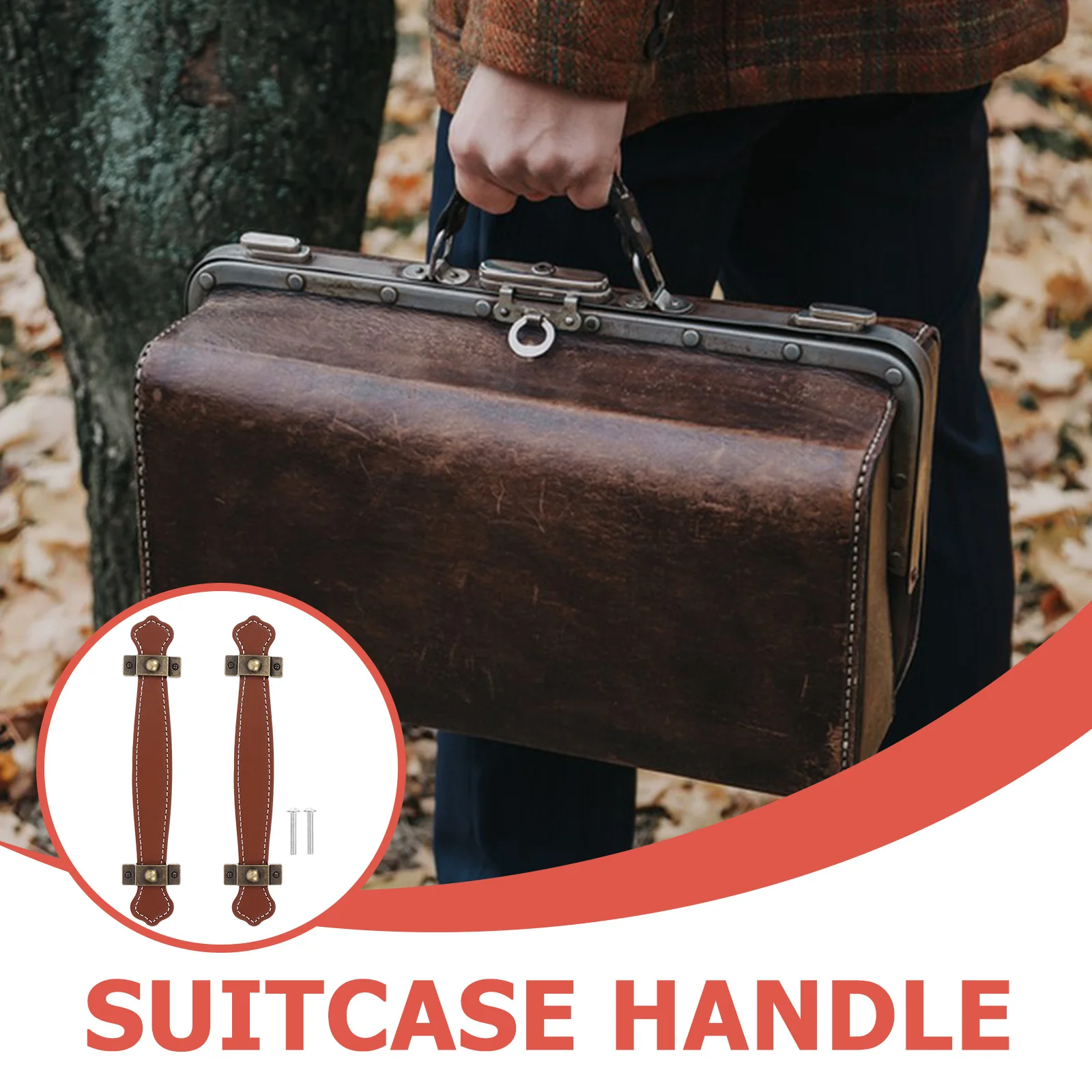 Maniglie per cassetti in PU da 2 pezzi Maniglia per porta dell'armadio durevole vintage in lega di zinco marrone chiaro adatta per mobili