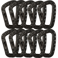 10PCS 8.5cm Carabiner Tactical Backpack Buckle Fast Carabiner Plastic Hook D Shape Mosqueton EDC Gear For Outdoor Camping