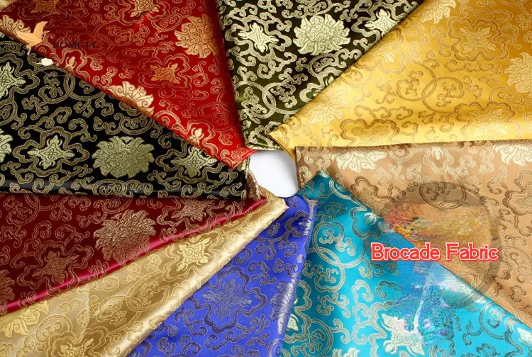 Brocade Imitation Silk Fabric Chinese Style Fugui Decorative Pattern Cloth For Sewing Hanfu Doll Clothes Needlework DIY 90*50cm