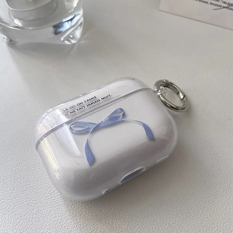 Korean Clear Bow knot Case For Airpods Pro 2 2nd Earphone Charging Box Bag Cover For Airpod 1/2/3 Soft TPU Shell