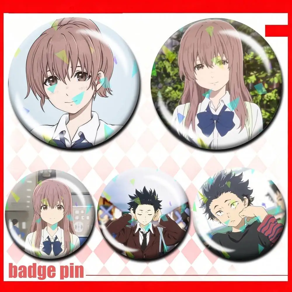 

Kyoto Animation A Silent Voice 25 32 44 58 75mm Badges Personalized Round Brooches Pins Accessory Customizable