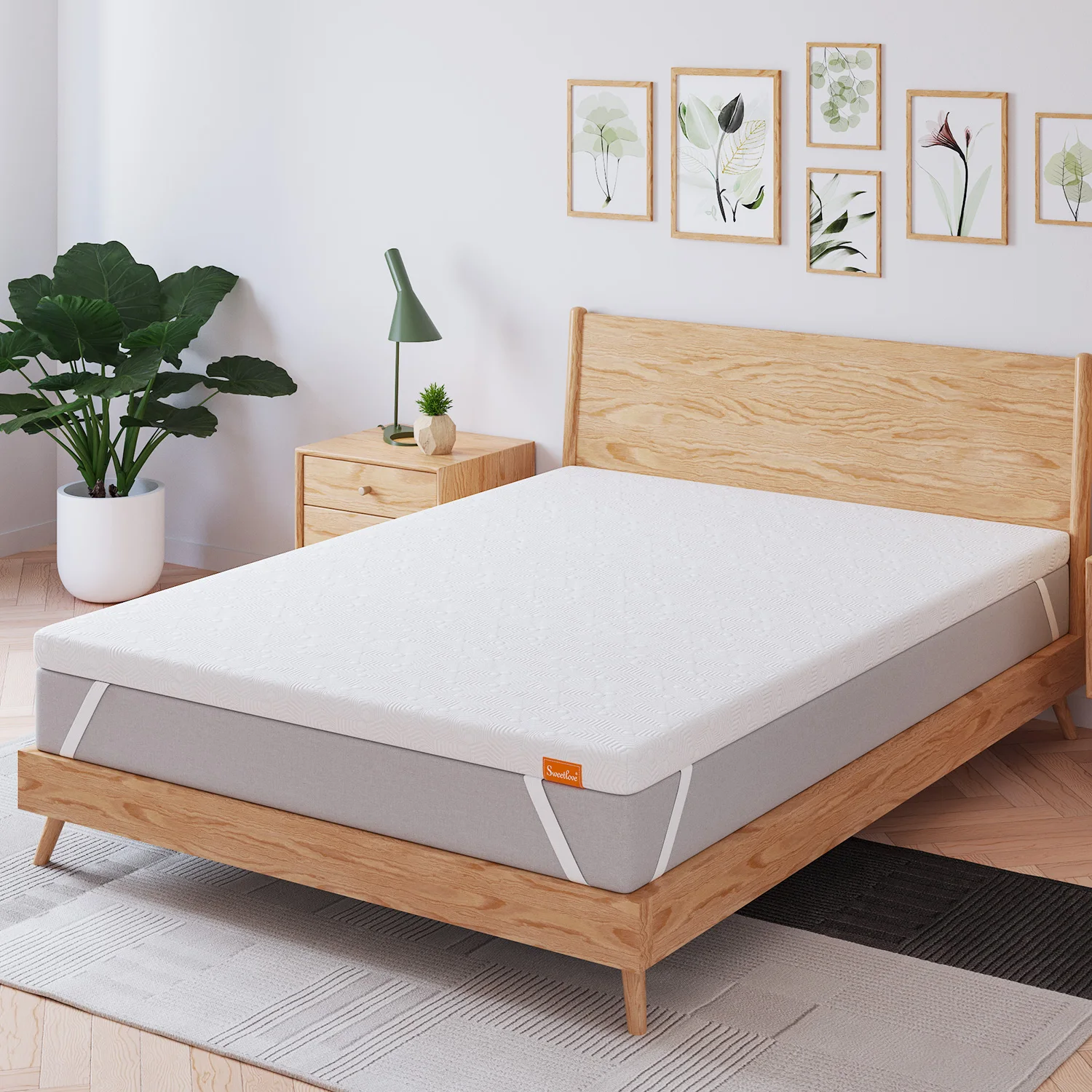 Colchón de espuma viscoelástica de gel, alfombrilla de colchón tamaño Queen