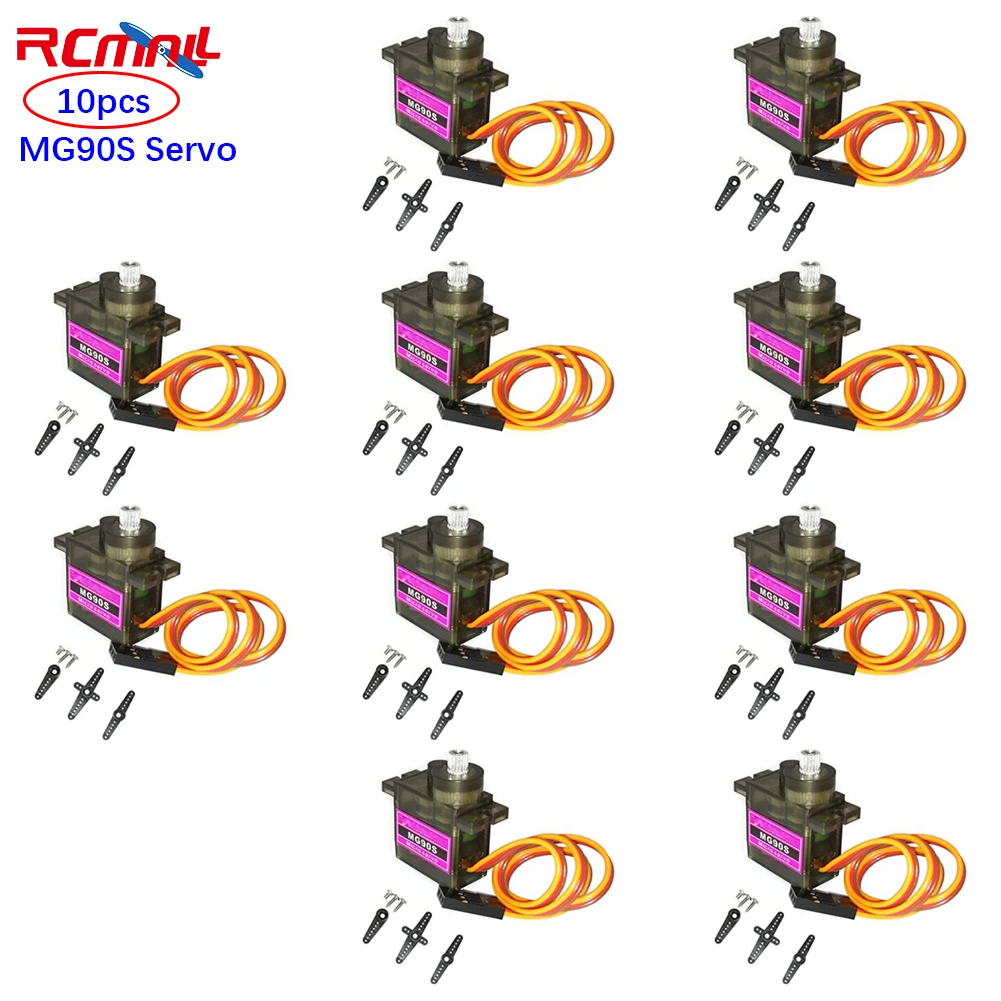 

RCmall 10Pcs/lot MG90S Servo MG90S Micro Mini Servo with Servo Arm for RC Helicopter Airplane, for Arduino Raspberry Pi