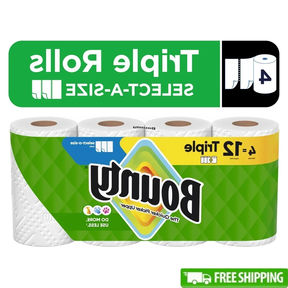 مناشف ورقية من Select-A-Size 4 لفات ثلاثية 123 ورقة إضافية ماصة ومتينة وملمس ماسي أسرع المنتقى العلوي المثالي #1