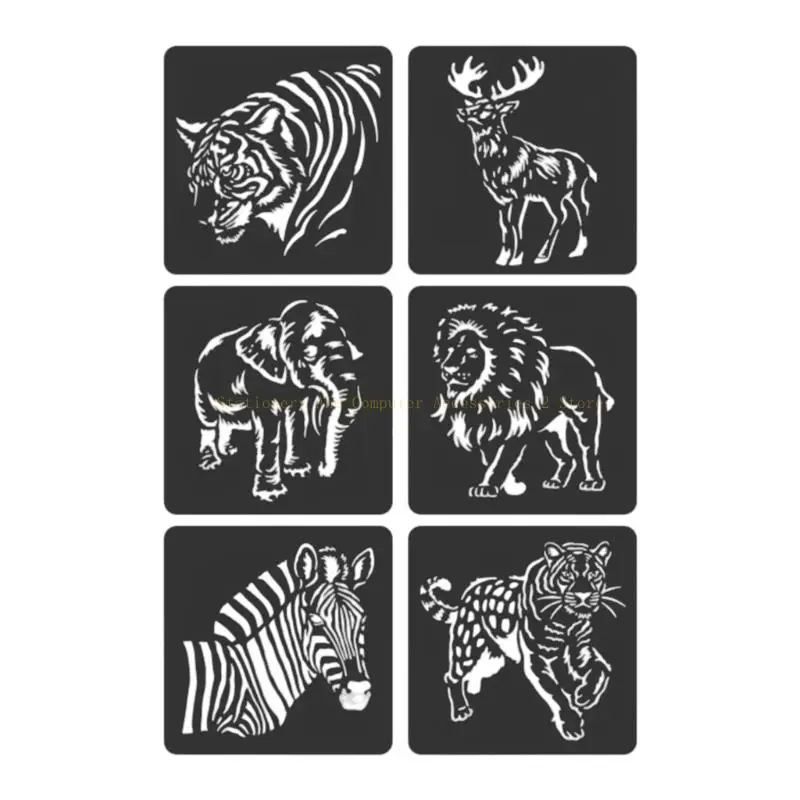 6 PCS Modelos arte tema do zoológico