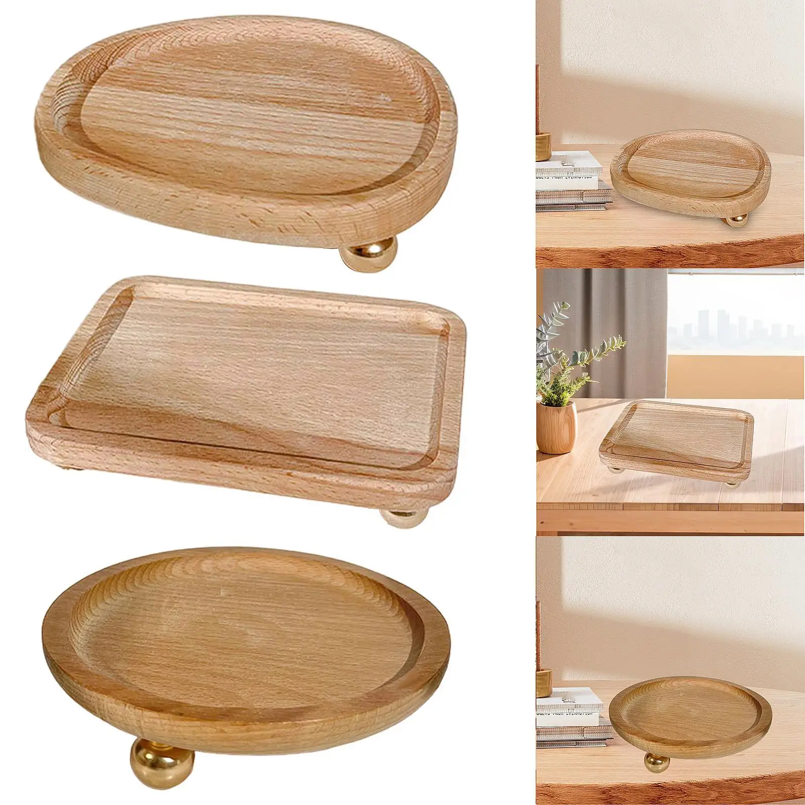 Jewelry Storage Case Portable Wooden Storage Decorative Trinket Tray Jewelry Tray for Vanity Farmhouse Dorm Bathroom Tabletop