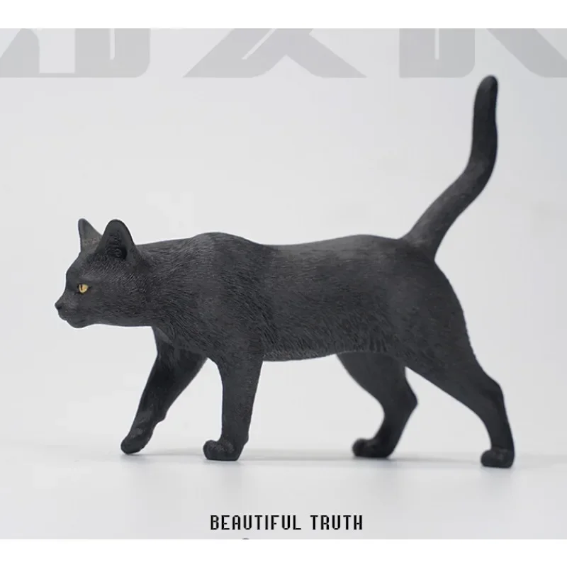 In Stock JXK Country Cat Little Black Cat Ornament Simulation Model Lovely Pet Toys Resin Prop Small Accessory Doll