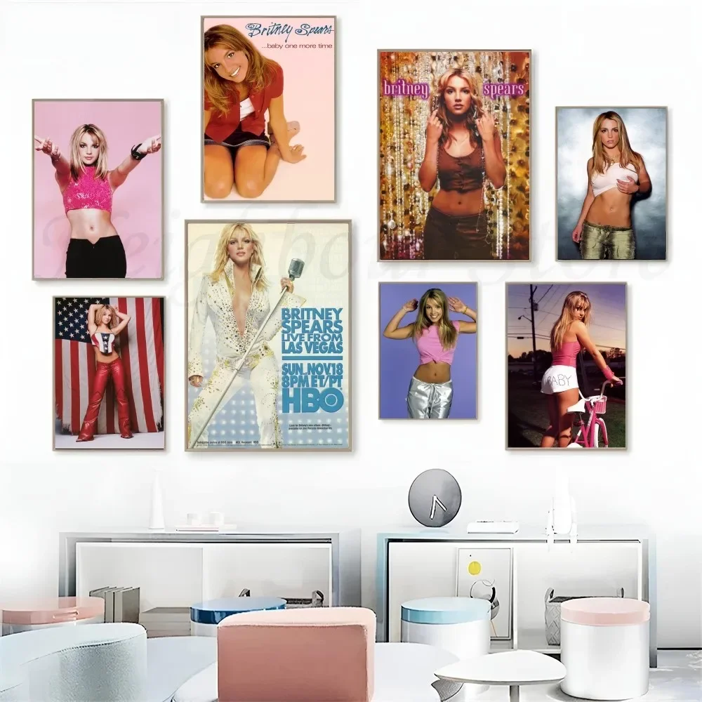 غطاء شخصيات المغنية بريتني سبيرز ، ملصق طباعة قماش عالي الدقة ، فن جداري ، المنزل ، غرفة المعيشة ، غرفة ، هدية ديكور #1
