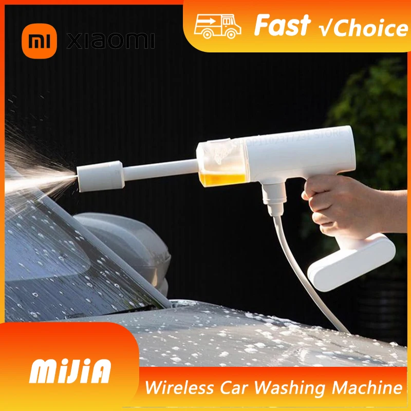 Xiaomi Mijia Electric Car Washer Gun 2.4MPA High Pressure Cleaner Foam Nozzle Auto Cleaning Care Cordless Car Washing Water Gun