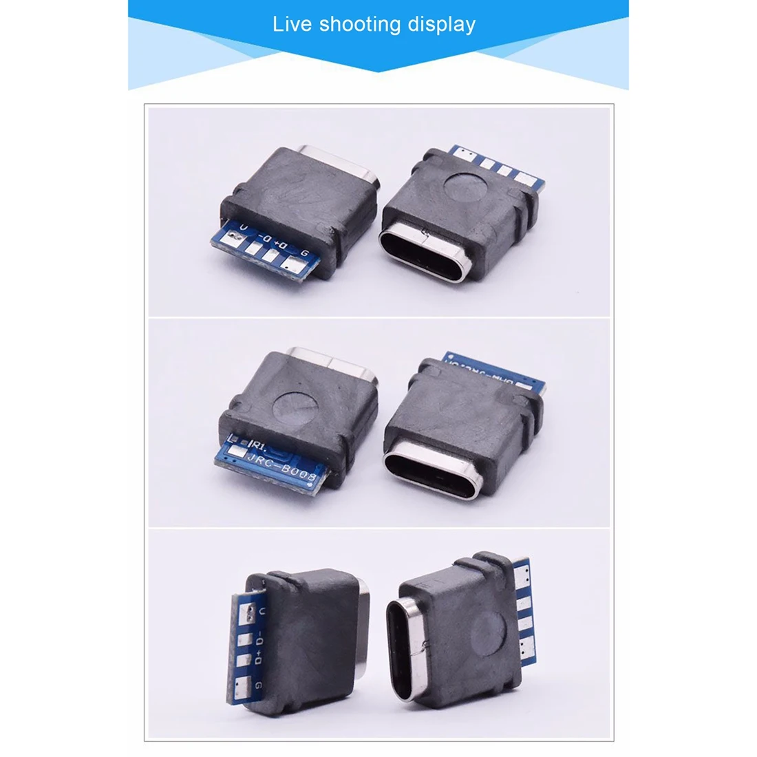 10Pcs Waterproof USB C Jack Type-C 4Pin Female Connector Port Data Socket for DIY PCB Solder Design Charging Data