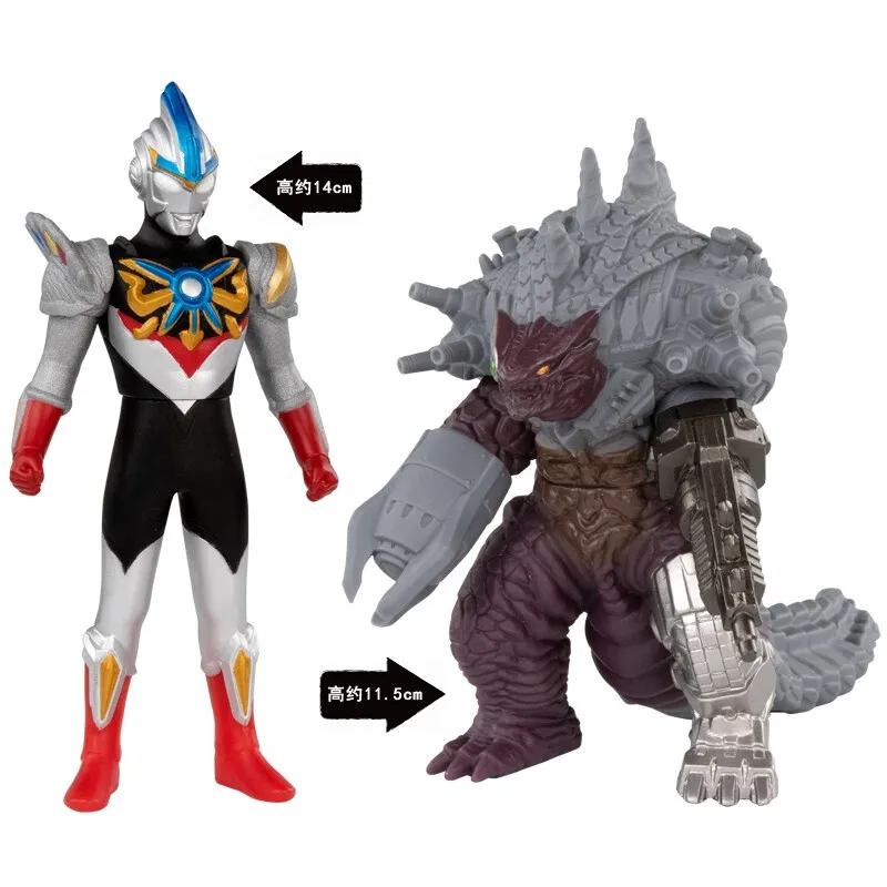 Bandai (BANDAI) Ultraman monster set, super decisive battle soft rubber series, children's toys, Aubrey triple form VS Dayabrick