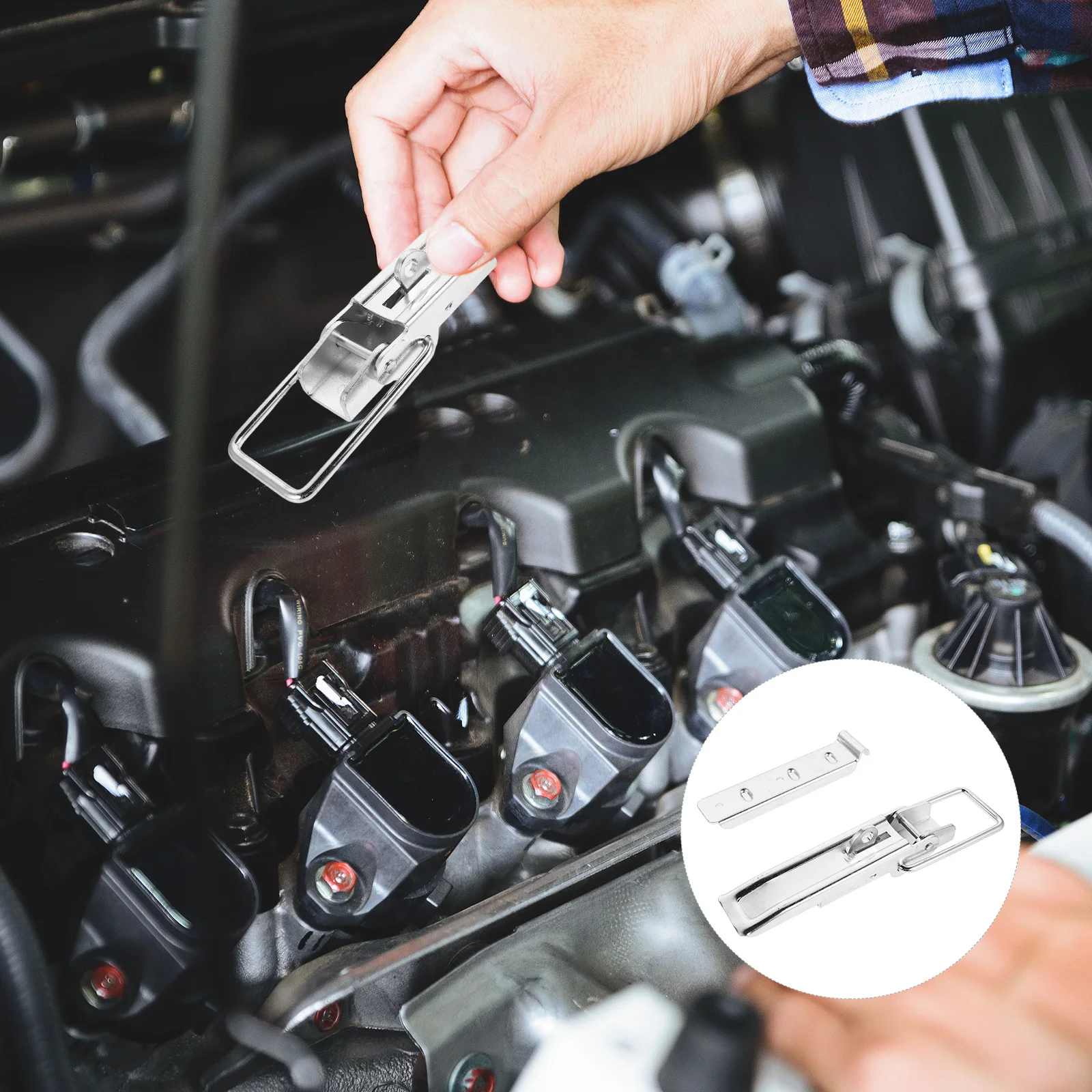 

2Pcs Heavy Duty Industrial Lock Latch Galvanized Iron Toggle Latch Quick Release Clamp for Truck Toolbox Cargo Door Lock