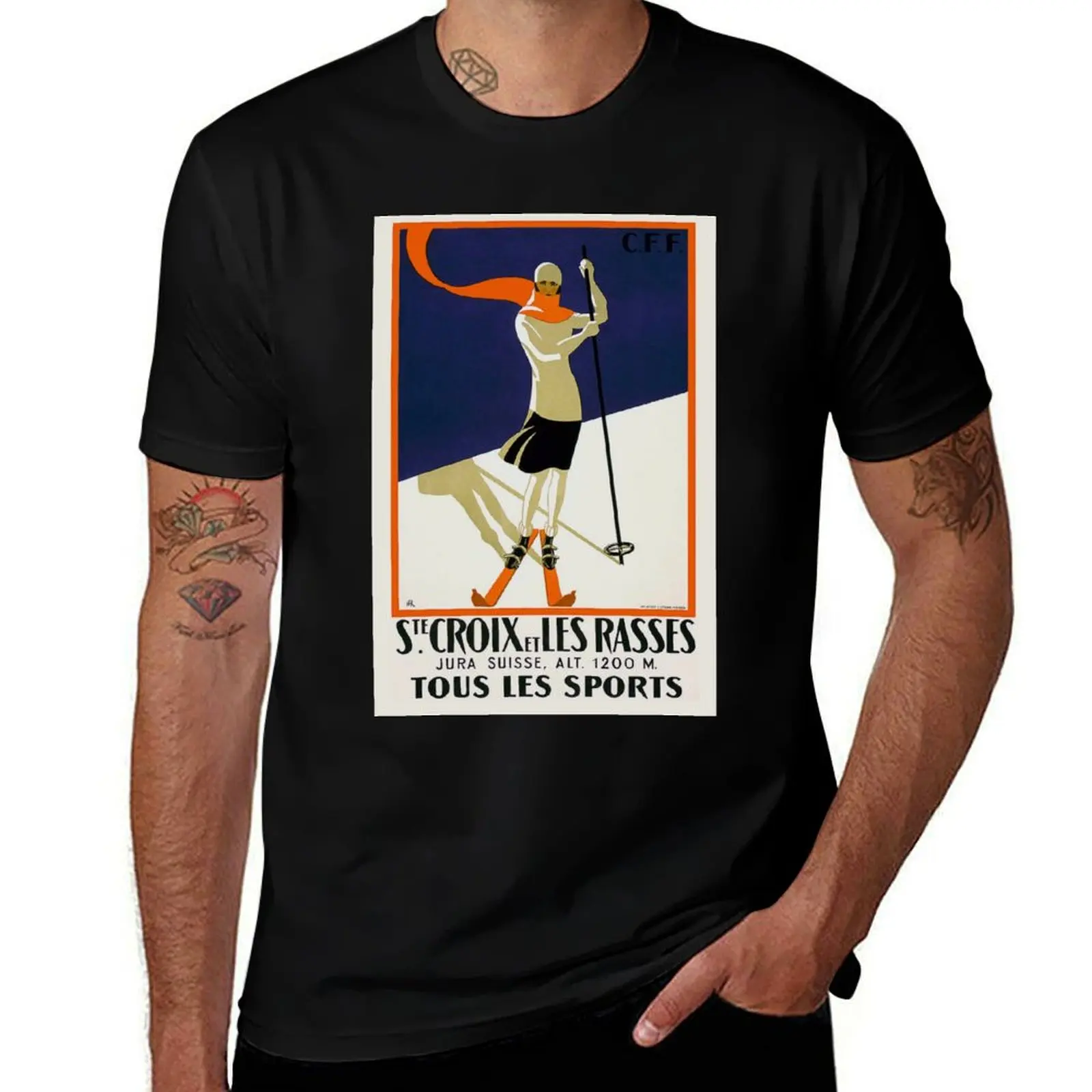 

Vintage Switzerland Travel T-Shirt t shirt men 100% cotton luxury brand mens graphic t shirts
