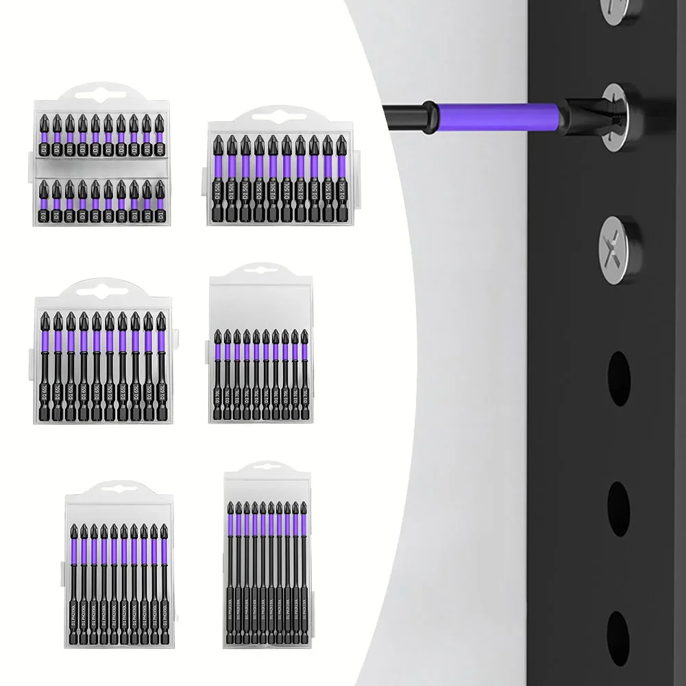 20/10Pcs PH2 Magnetic Screwdriver Sets Cross Rust proof Impact drill Bit Alloy Steel Non-slip Hard Screwdriver 25/50/65/70/90mm