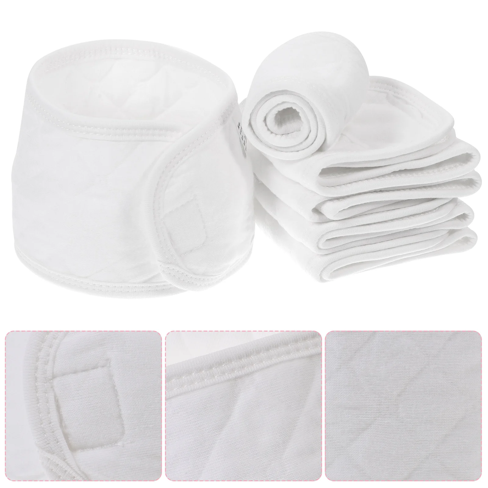 6 Pcs White Binders Newborn Umbilical Cord Belly Protective Bands Baby Products for Newborns