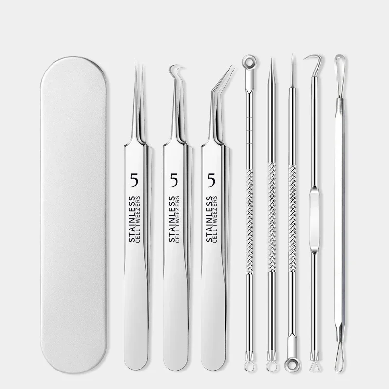 3-8Pcs/Set Acne Needle Remove Blackhead Blemish Pimple Comedone Double-ended Stainless Steel Facial Cleaning Skin Care